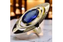 Sapphire 14K Yellow gold Ring Vintage style vrc189y